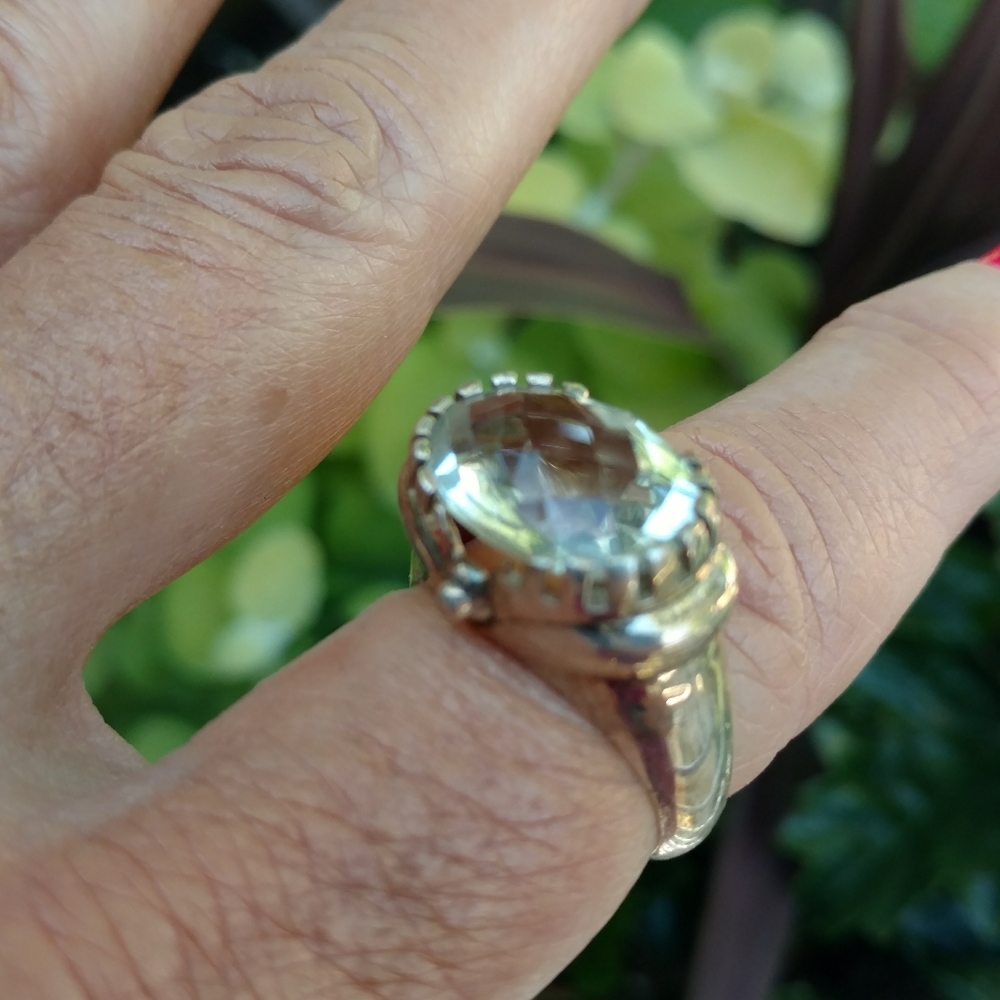 New! Green Amethyst silver ring - Picture 3 of 3
